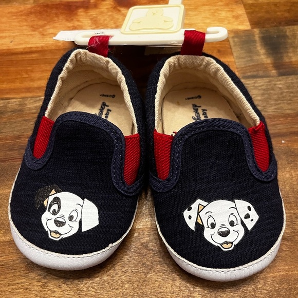 Disney Other - Disney Navy and Red Dalmatian Baby Slippers 6-12 mo